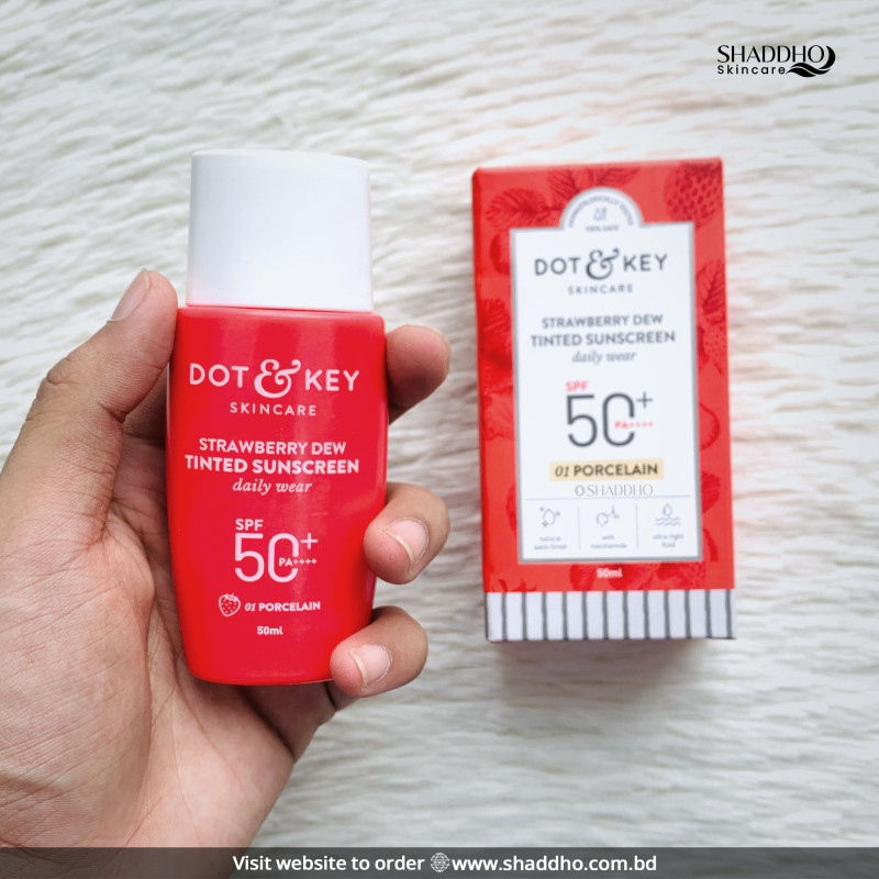 Dot & Key Strawberry Dew Tinted Sunscreen - PORCELAIN SPF50+ PA++++ (50ml)