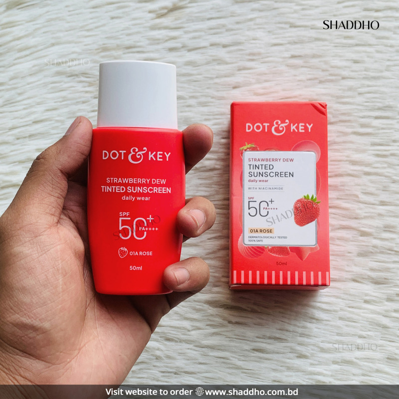 Dot & Key Strawberry Dew Tinted Sunscreen - 01A ROSE SPF50+ PA++++ (50ml)