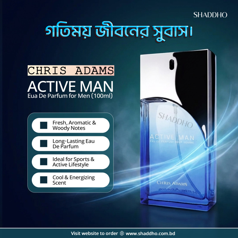 Chris Adams Active Man Eua De Parfum for Men (100ml)