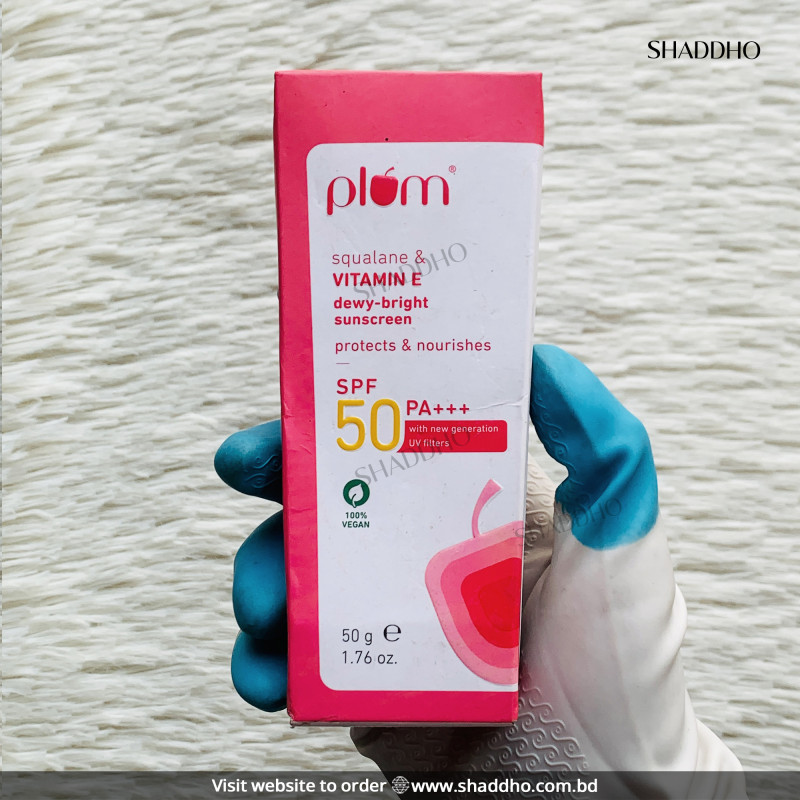 Plum Squalane & Vitamin E Dewy-Bright Sunscreen SPF 50 PA+++ (50g)