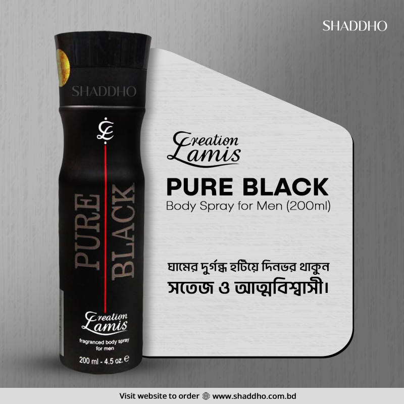Creation Lamis Pure Black Body Spray for Men (200ml)