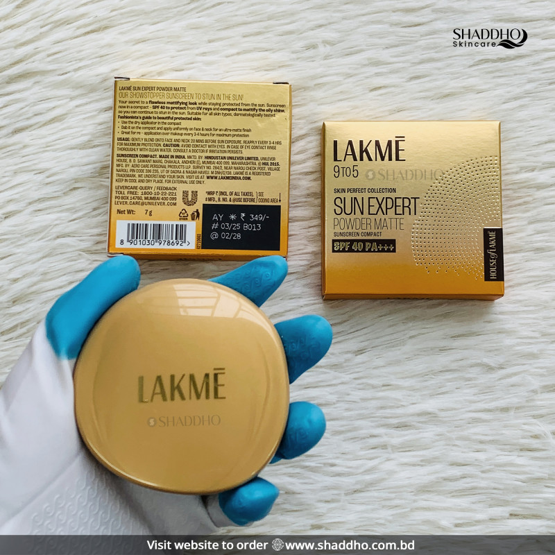 Lakme 9 to 5 Sun Expert Powder Matte Sunscreen Compact SPF 40 PA+++ (7g)