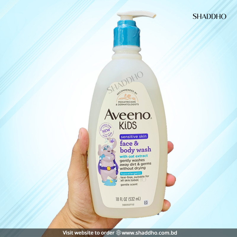 Aveeno Kids Sensitive Skin Face & Body Wash with Oat Extract (532ml)