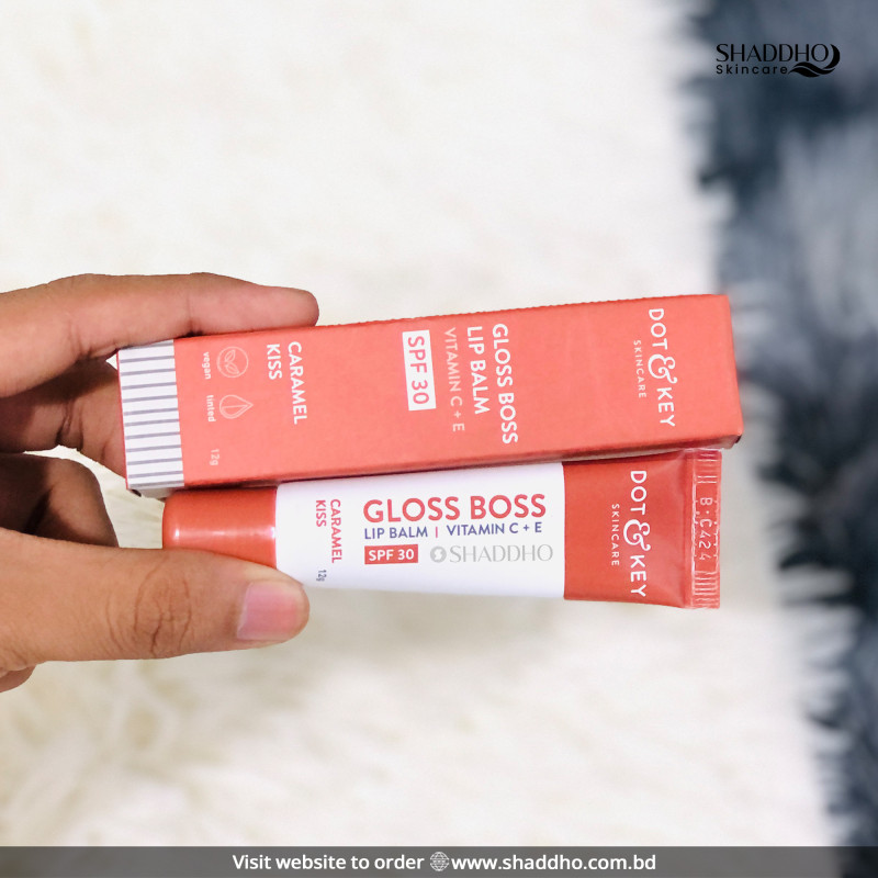 Dot & Key Gloss Boss Vitamin C + E Lip Balm SPF50 - Caramel Kiss (12g)