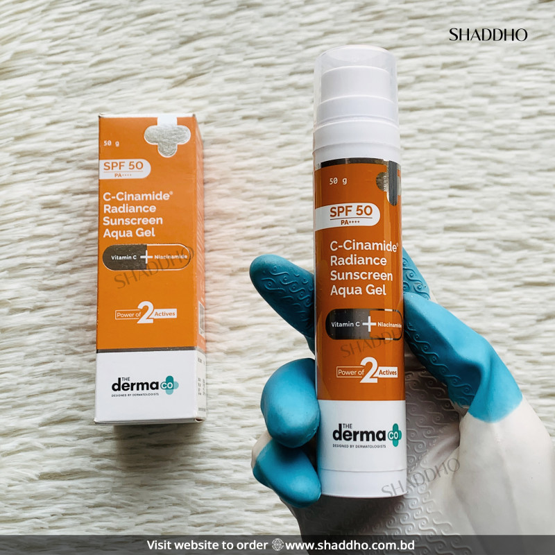The Derma Co C-Cinamide Radiance Sunscreen Aqua Gel SPF50 PA++++ (50g)