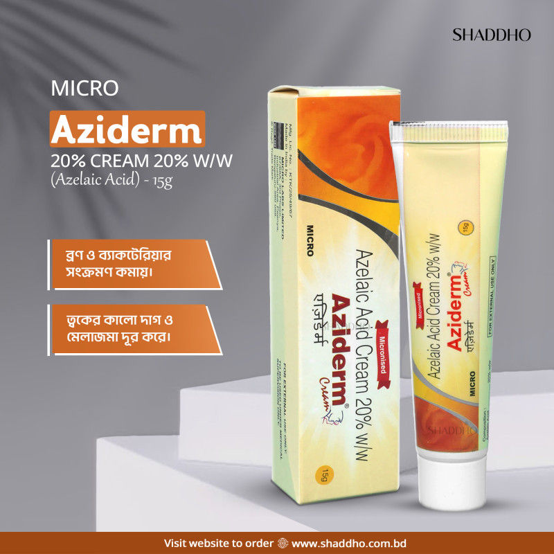 Micro Aziderm 20 Cream 20% w/w (Azelaic Acid) - 15g
