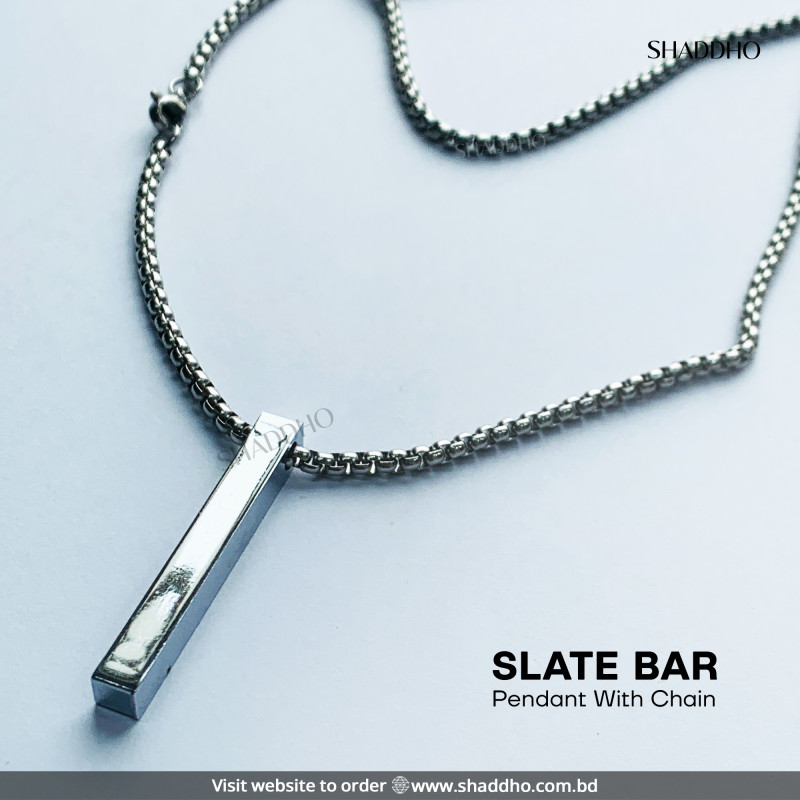 Slate Bar Pendant With Chain