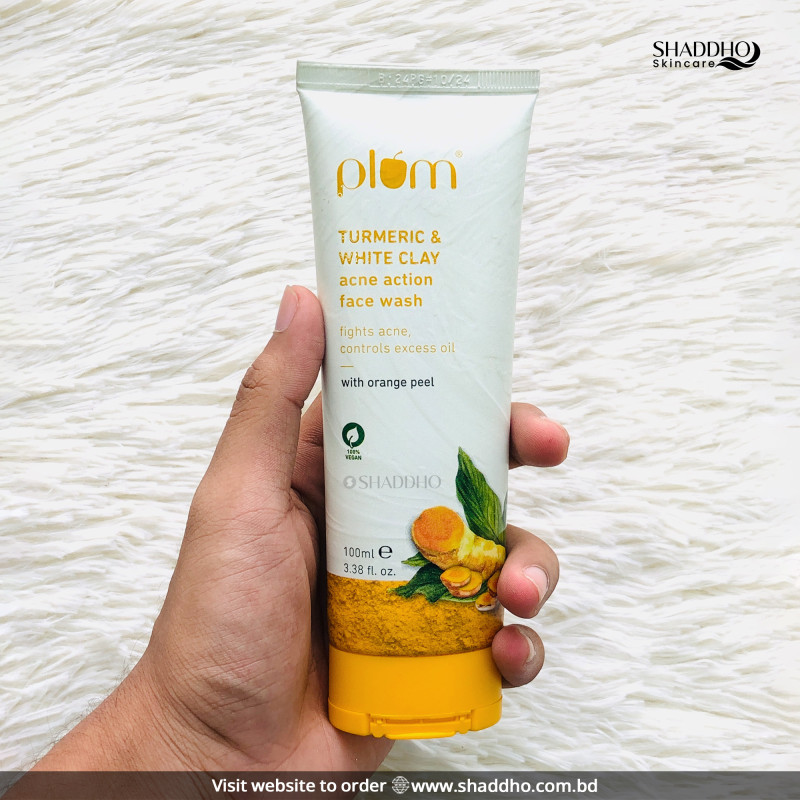 Plum Turmeric & White Clay Acne Action Face Wash (100ml)