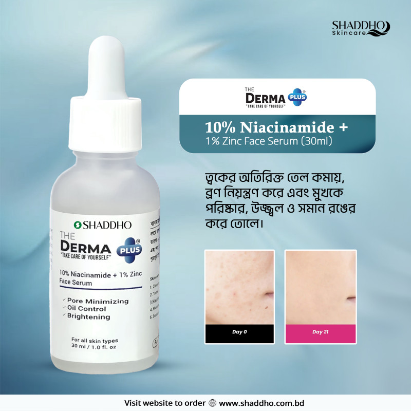 The Derma Plus 10% Niacinamide + 1% Zinc Face Serum (30ml)