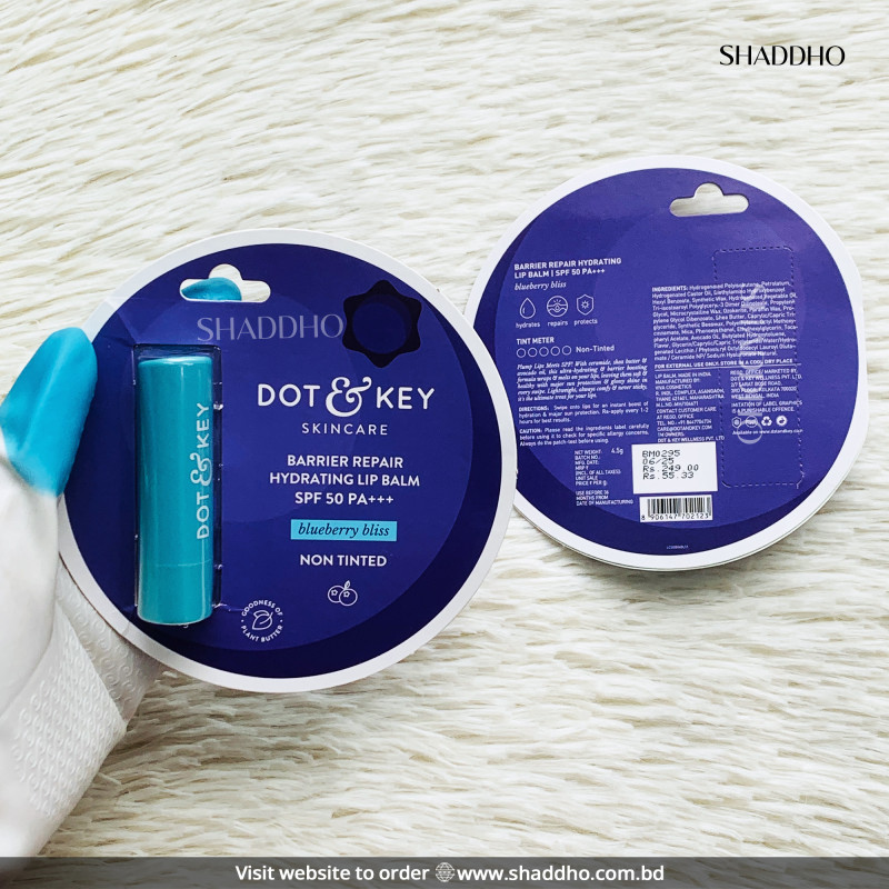 Dot & Key Barrier Repair Hydrating Lip Balm SPF50 PA+++ - Blueberry Bliss (4.5g)