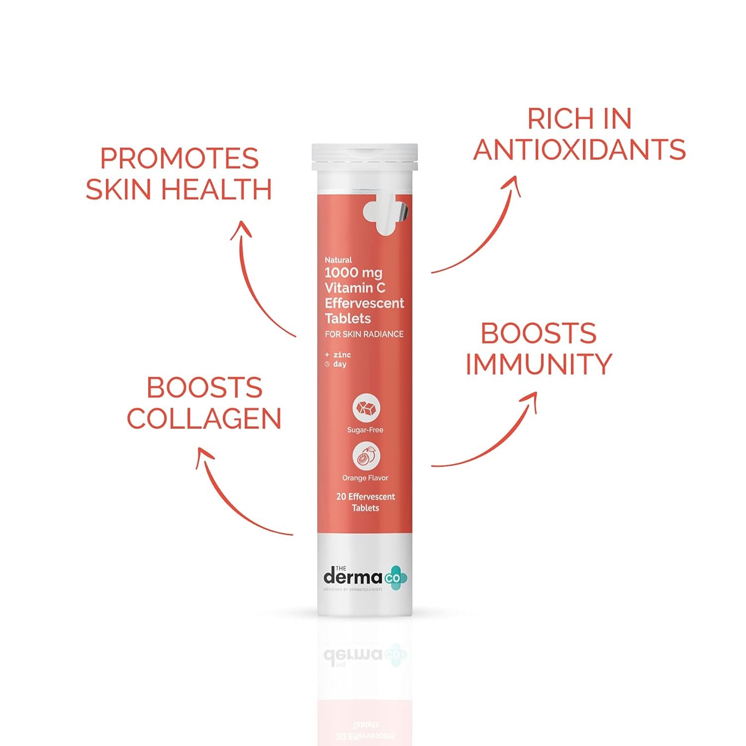The Derma Co 1000 mg Vitamin C Effervescent Tablets For Skin Radiance (20  Tablets)