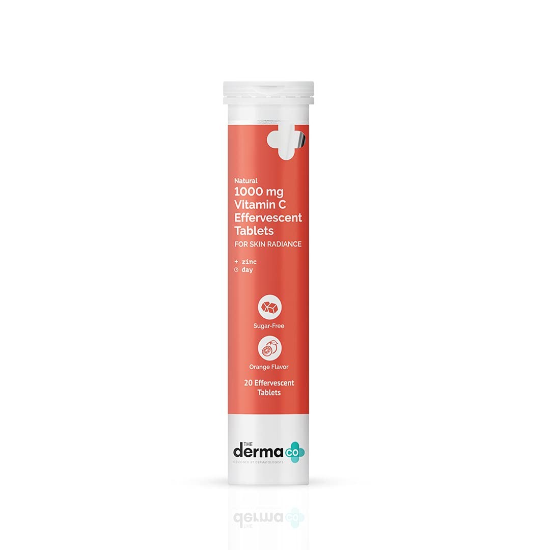 The Derma Co 1000 mg Vitamin C Effervescent Tablets For Skin Radiance (20 Tablets)
