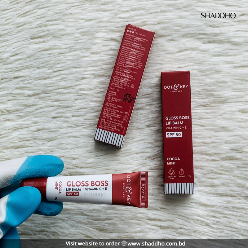 Dot & Key Gloss Boss Vitamin C + E Lip Balm SPF50 - Cocoa Mint (12g)