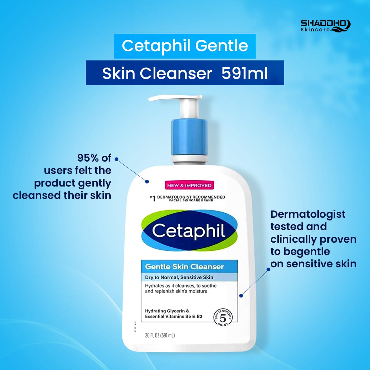 Cetaphil Gentle Skin Cleanser Dry To Normal, Sensitive Skin (591ml)