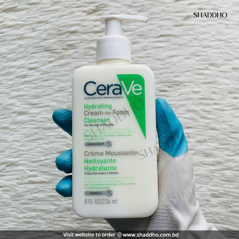 CeraVe Hydrating Cream To Foam Cleanser For Normal To Dry Skin (236ml)