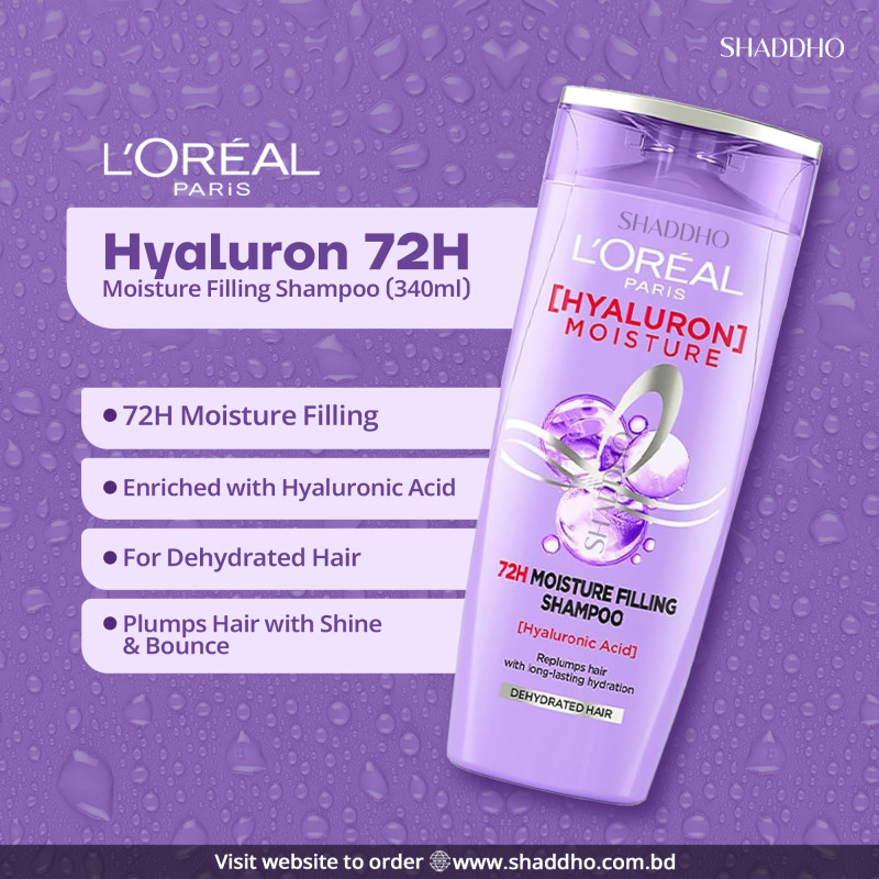 Loreal Paris Hyaluron 72H Moisture Filling Shampoo (340ml)