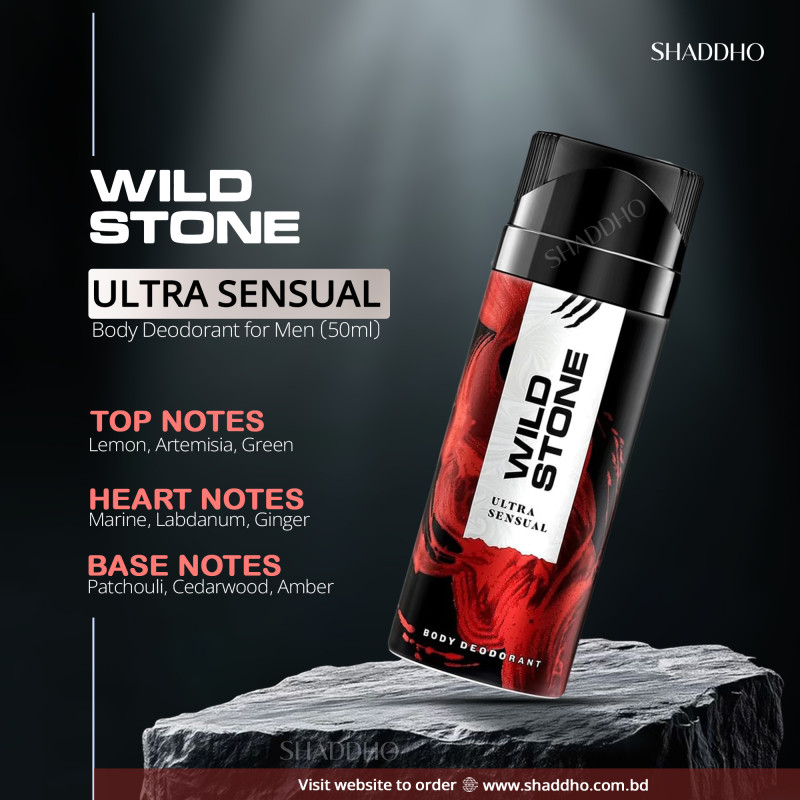 Wild Stone Ultra Sensual Body Deodorant for Men (50ml)
