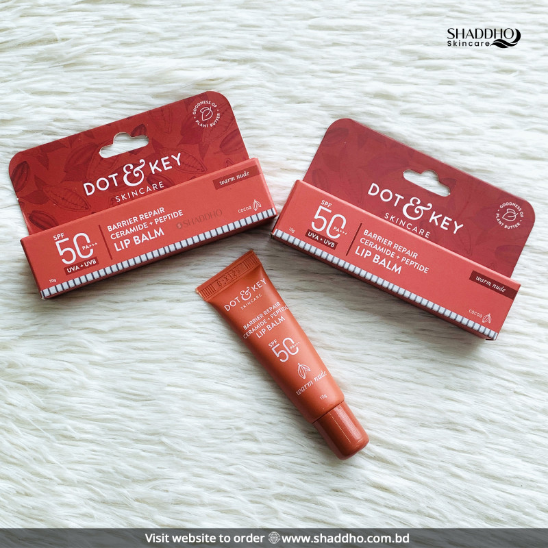 Dot & Key Barrier Repair Ceramide & Peptide Lip Balm - Warm Nude (10g)