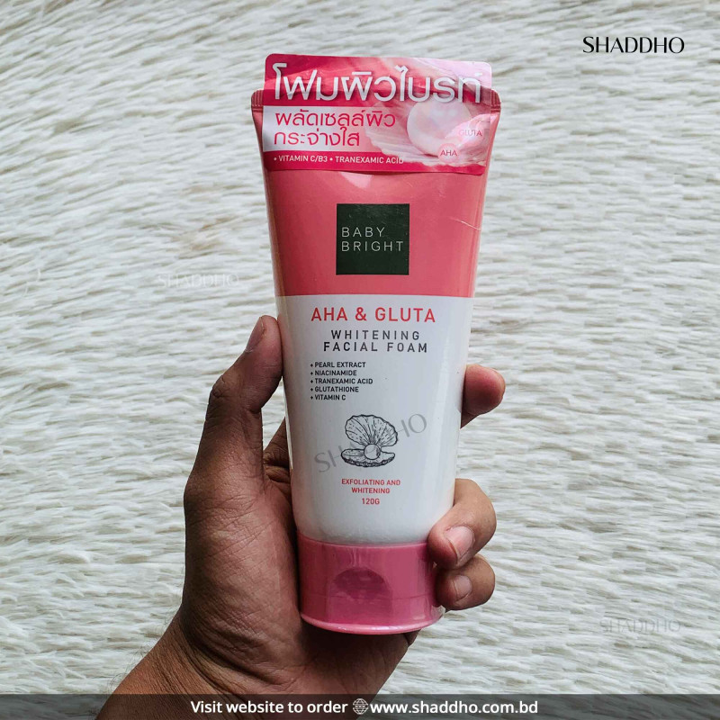 Baby Bright AHA Gluta Whitening Facial Foam (120g)