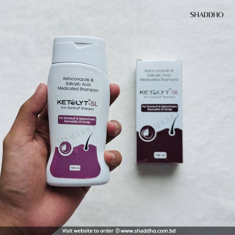 Ketolyt SL Anti Dandruff Medicated Shampoo With Ketoconazole & Slicylic Acid (100ml)
