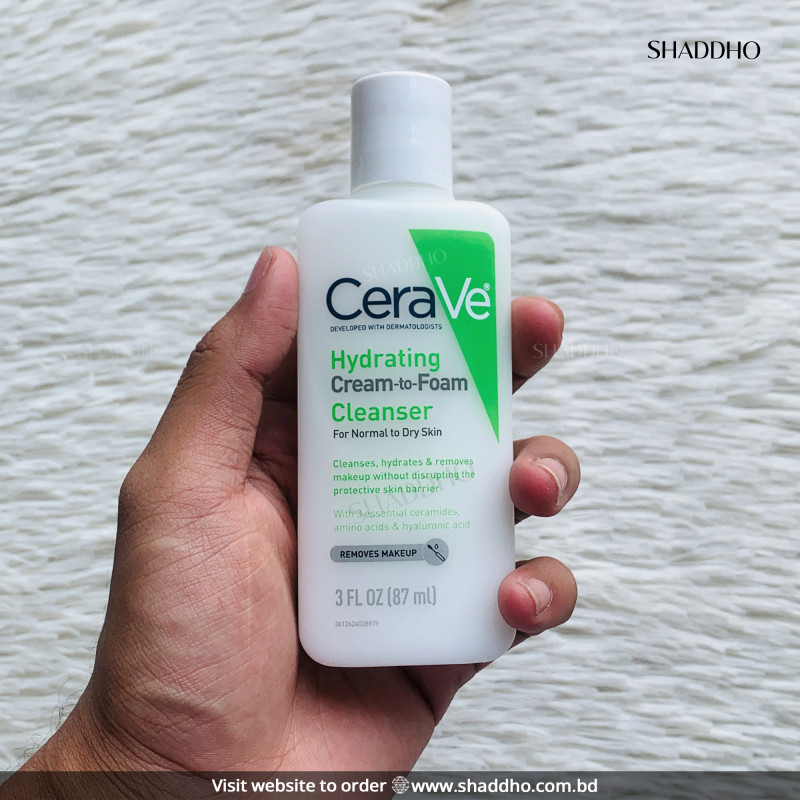 CeraVe Hydrating Cream To Foam Cleanser For Normal To Dry Skin (87ml)