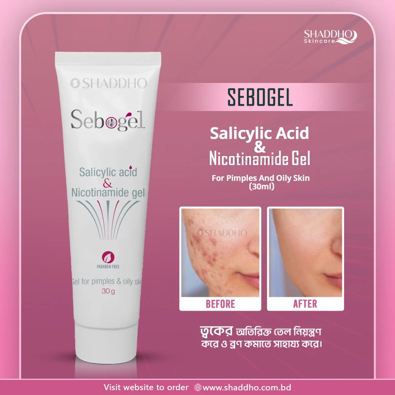 Sebogel Salicylic Acid & Nicotinamide Gel For Pimples And Oily Skin (30ml)