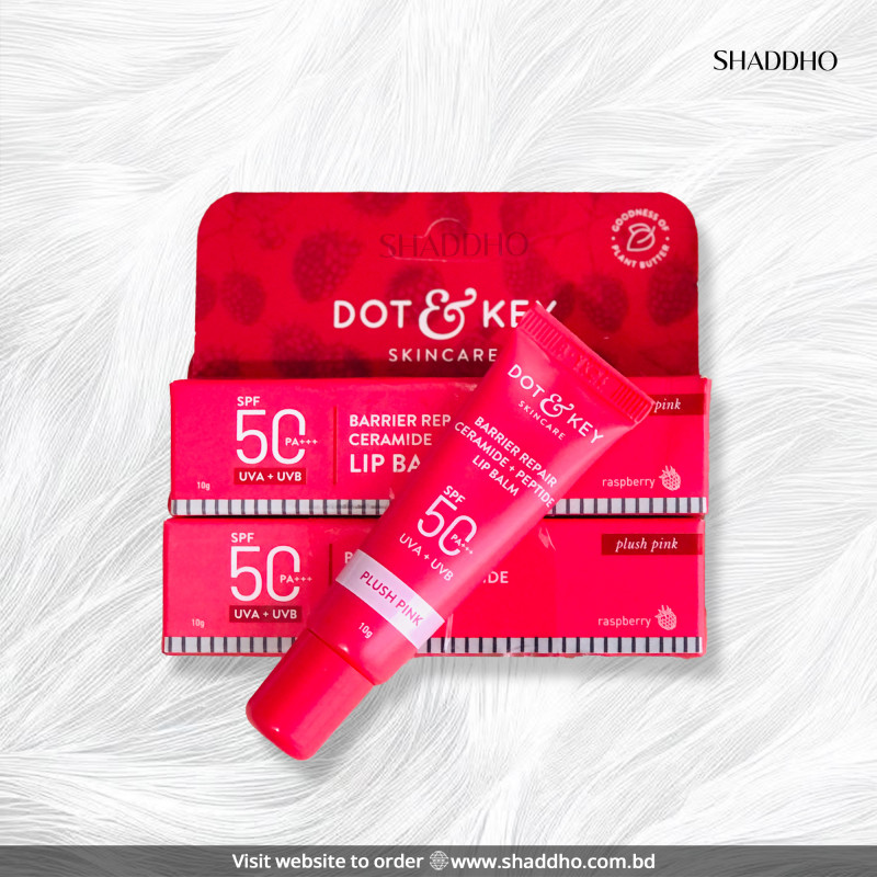 Dot & Key Barrier Repair Ceramide & Peptide Lip Balm - Plush Pink (10g)