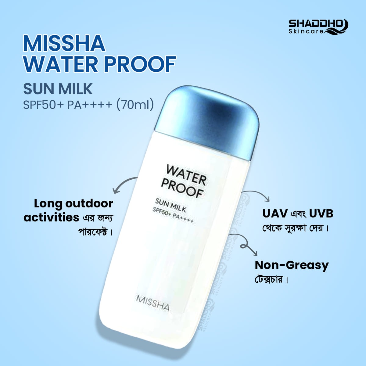 Missha All Around Safe Block Waterproof Sun Milk SPF50+ PA+++ (70ml)