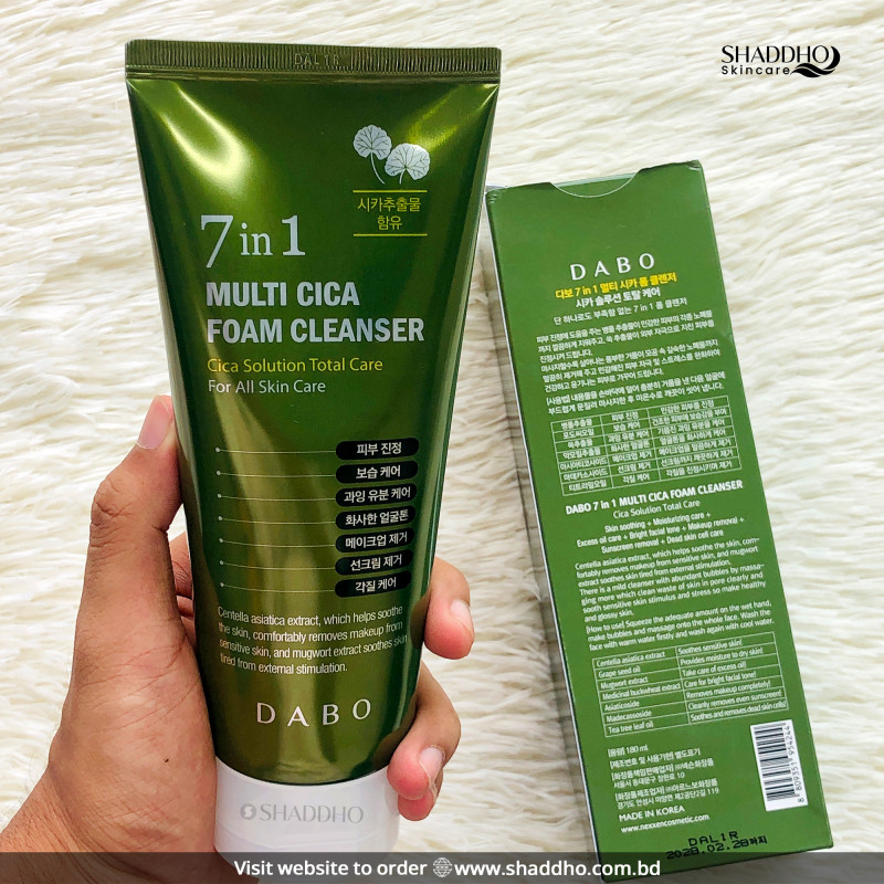 Dabo 7 in 1 Multi Cica Foam Cleanser For All Skin Care (180ml)