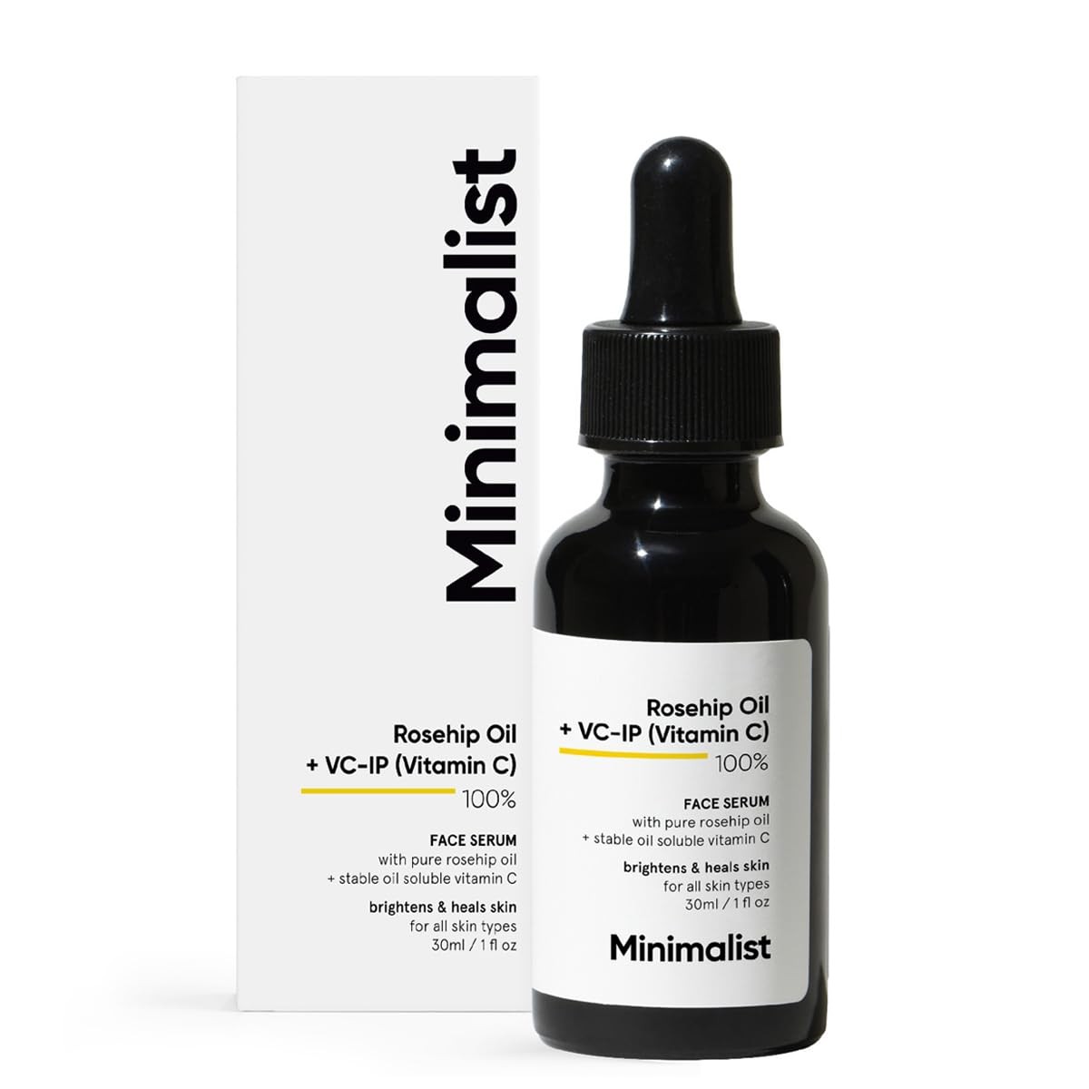 Minimalist 100% Rosehip Oil + VC-IP (Vitamin C) Face Serum (30ml)