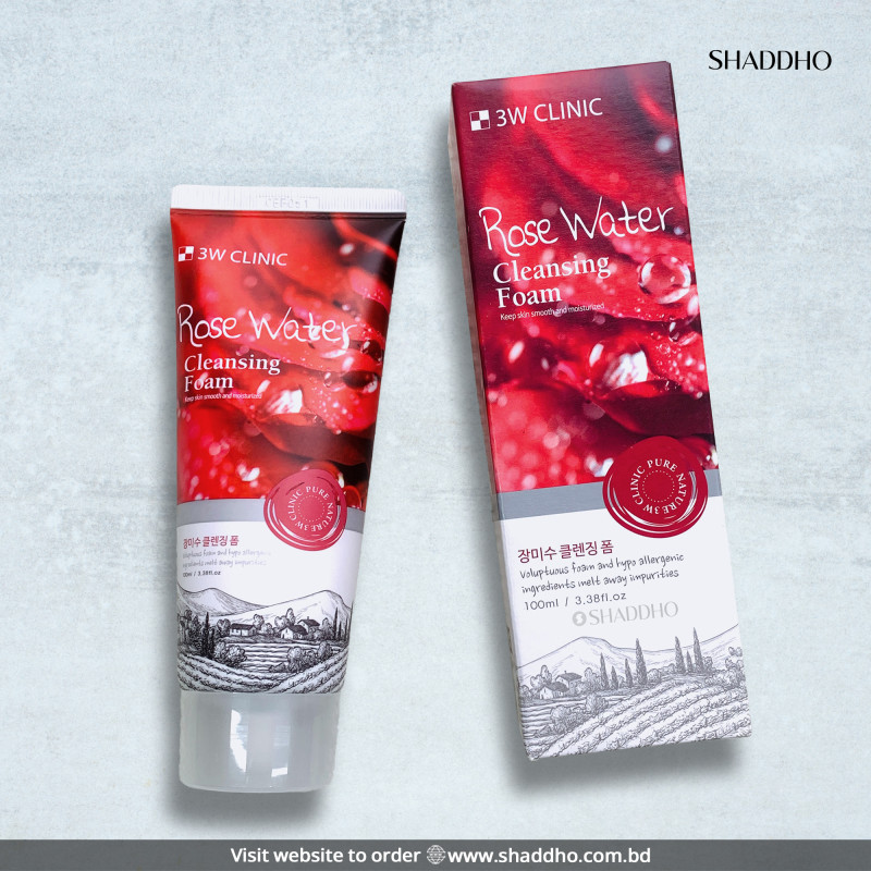 3W Clinic Rose Water Cleansing Foam (100ml)