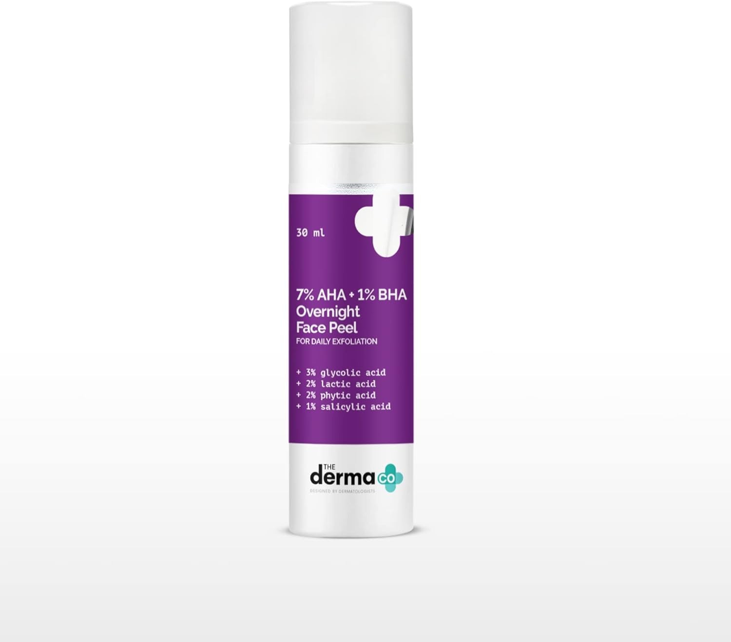 The Derma Co 7% AHA + 1% BHA Overnight Face Peel (30ml)