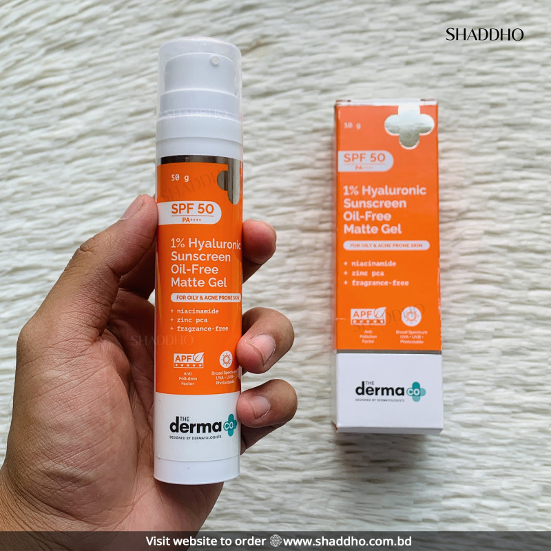 The Derma Co 1% Hyaluronic Sunscreen Oil Free Matte Gel SPF50 PA++++ (50g)